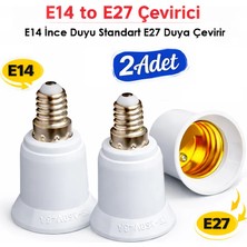 Anktek E14 Ince Mum Duy’u Standart E27 Duy’a Dönüştür. E14 To E27 Çevirici Duy ( 2 Adet)