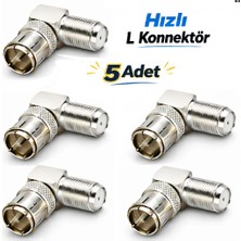 Vwin 5 Adet Hızlı (Quick) L Tipi Konnektör Geçmeli Fiş Adaptör ( Hızlı Tak Çıkar )