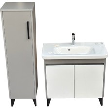 Akademik Mimarlık Cerastyle Noura 80*38 cm Etajerli Lavabo ( Banyo Dolabı + Boy Dolap Dahil )