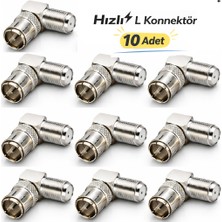 ConiGitar 10 Adet Hızlı L Konnektör Geçmeli Adaptör Fiş, F Dişi - F Erkek, Hızlı Tak Çıkar