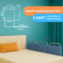 Miralay Yeni Nesil Yatak Bariyeri 50 x 40 cm Mavi ( 3 Adet)
