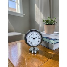 Özfırat Pvc Yapı Krom Motifli 25 x 20 cm Metal Masa Saati