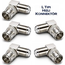 ConiGitar 5 Adet Hızlı L Konnektör Geçmeli Fiş Adaptör (Hızlı Tak Çıkar)
