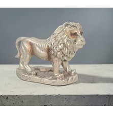 Elifeshop Lüks Polyester Aslan Heykeli 15 cm Dekoratif Biblo Ev Ofis Vitrin Yeni Yıl Hediyesi