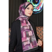 Afvente Kare Desen Şarabi Soft Pamuk Şal