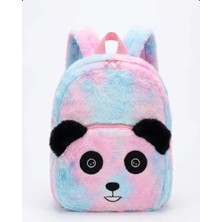 Meyra Accessories Gökkuşağı panda Çocuk Sırt Çantası Peluş Yumuşakcık Pandalı Karekterli Sırt Çantası okul öncesi hediyelik