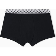 Emporio Armani Erkek Kartal Logo Detaylı Elastik Bel Bantlı Pamuklu Siyah Boxer EM000231 AF18891-UC001