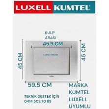 Kumtel Luxell Tek Uyumlu Fırın " Camı B66 Uyumlu Beyaz  Beyaz  Dış Fırın Camı
