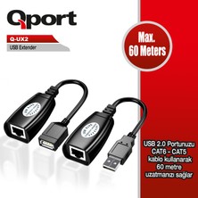Binbir Göz Bilgisayar Qport Q-Ux2 Cat5/cat6 60M USB Extender