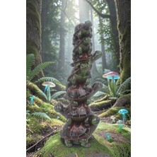 Elifeshop Lüks 7’li Kaplumbağa Biblo 32 cm Dekoratif Heykel Şans Feng Shui Ev Ofis Vitrin Hediyesi