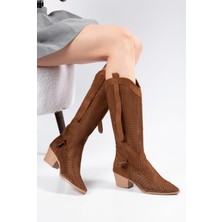 Suins Shoes Suins Wazy Model Kadın Delikli Western Yazlık Çizme