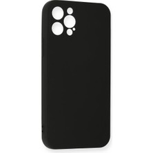 Sylar iPhone 12 Pro Max Kılıf Nano Içi Kadife Silikon - Siyah