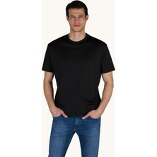 Paul & Shark Erkek Dokuma Kumaş Düz Bisiklet Yaka Siyah T-Shirt 25411026SMA-011