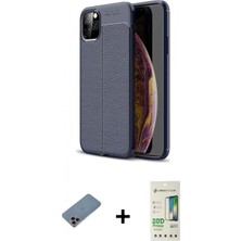 İlk El Grup Ieg™ iPhone 11 Pro Kılıf Doruk Klasik Özel Seri - Siyah 20D Premium Cam Ekran Koruyucu + Pembe Shine Kamera Lens Koruma Cam