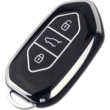 MOZOKO Togg T10X T10F Uyumlu Siyah Gümüş Anahtar Kılıfı Sert Premium Koruyucu Kapak Lüks