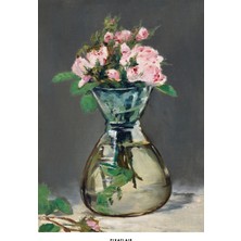 Pixaflair - Moss Roses In A Vase By Edouard Manet - Tablo - Çerçevesiz Poster
