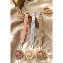 Hamur  Bebek Klipsli Diş Kaşıyıcı Tutacağı 3’lü Emzik Zinciri Askısı Kız Mavi Desenli