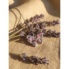 Glarus Atölye 316L Çelik Gümüş Zirkon Taşlı Kelebek Kolye