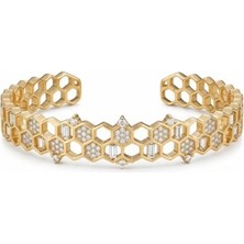 Hexagon Pave Statement Bilezik
