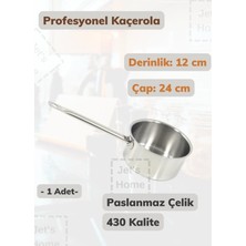 Jet's Home Profesyonel Kaçerola 24 cm Paslanmaz Çelik 430 Kalite