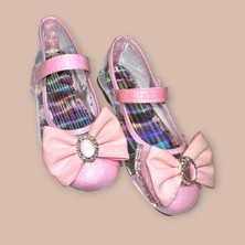 3b Kids Pembe Kız Çocuk Özel Tasarım Taşlı Babet Ayakkabı Barbiiii Doğum Günü Parti Düğün Davet Bayram