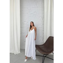 Beei Aerobin Uzun Elbise Beyaz Pt