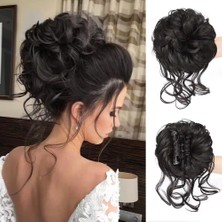 Beei Tokalı Kuyruklu Dağınık Topuz / Siyah