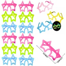 Beei Fosforlu Yıldız Model Glow Parti Gözlüğü Karanlıkta Yanan Gözlükler 12 Adet