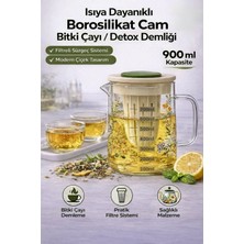 PremiumPort Içecekleriniz Için 900 ml Isıya Dayanıklı Borosilikat Cam Demlik