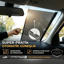 Caralp Oto Katlanır Stor Model Güneşlik Ön Arka Cam Gölgelik Siyah Noktalı Otomatik Sürgülü Yeni Nesil Güneş Koruyucu Oto Araba Suv Tır 68 cm x 125 cm