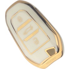 MOZOKO Citroen C3 C4 C5 Aircross Anahtar Koruma Kılıfı Krem Gold Tpu Koruyucu Kapak