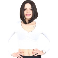 Beei Kahkülsüz Düz Kısa Fiber Sen Peruk / Kahverengi