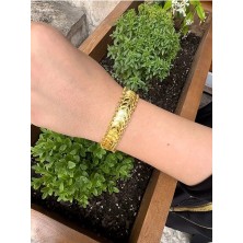 14 Ayar Altın Pres Tuğralı Bileklik