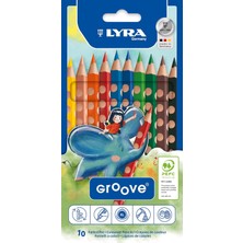 Üçgen Oyuklu Kuru Boya Kalemi 10 Renk