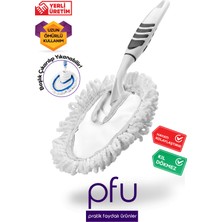 PFU Pratik Faydalı Ürünler Mikrofiber Toz Alıcı | Saplı Pratik Toz Toplama Aparatı | Toz Alıcı Softon Mikrofiber Fırça