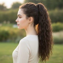 Beei Lastik Tokalı At Kuyruğu Kabarık Afro Daalı / Kızıl Kahve