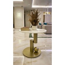 ZY Metal Tasarım Modern Yan Sehpa Konsol Metal Malzeme ile 30 kg Taşıma Kapasitesine Sahip