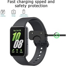 Galaxy Fit3 ile Uyumlu Akıllı Saat Için Manyetik USB Typ-C Şarj Kablosu Galaxy Fit 3 ile Uyumlu Kablo Siyah