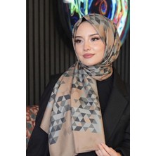 Afvente Üçgen Desen Vizon Soft Pamuk Şal - Vizon