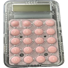 3A Şeffaf Tasarımlı Mini Hesap Makinesi  Pastel Renk Tuşlu Cep Tipi Hesap Makinesi
