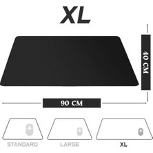 Mouse Pad 90X40 - Büyük Boy Mousepad Kaymaz Taban Baskısız - Siyah Fare Altlığı Dikişli Kenar Baskısız Ofis Tipi Masa Koruyucu - Gaming Fare Klavye Altlığı (90X40)