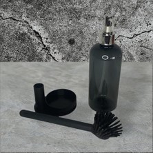 Standlı Plastik Sıvı Sabunluk ve Silikon Bulaşık Sıyırma Fırçası (Kutuludur)