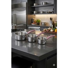 PremiumPort Paslanmaz Çelik 3'lü Sos ve Sütlük Seti, Şık ve Dayanıklı Mutfak Seti