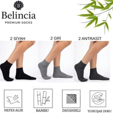 Bambu 6'lı Paket Erkek Yarım Konç Çorap/dikişsiz Koku Yapmaz