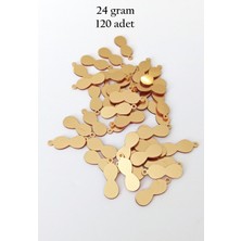 Kocadal Oya Abiye Bileklik Kolye Pleksi Metalik Plastik Pul Altın Renk 24 Gram 120 Adet - BNC540