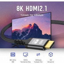 (1 Metre) HDMI 2.1 Kablo 8k 60Hz 4K 120Hz 48GBIT/S Yüksek Hızlı, HDMI Kablo Tv/ps5/ps4/ Xbox Series X/monitör ile Uyumlu