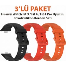 Dexmon Huawei Watch Fit 3 / Fit 4 / Fit 4 Pro Uyumlu Tokalı Silikon Kordon Seti