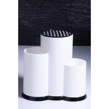 Porselen Diyarı Tezgah Üstü Bıçaklık Kepçelik ve Kaşıklık Düzenleyici Organizer Beyaz 30 x 34
