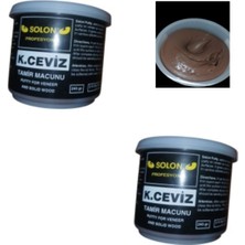 Solon 2 Adet Çok Amaçlı Ahşap Parke Masa Sehpa Çizik Çok Amaçlı Tamir Dolgu Macunu Koyu Ceviz 240 Gr