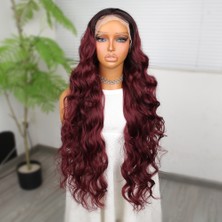 Beei Kızıl Kahve Ekstra Uzun Fiber Sen Daalı Tül Peruk